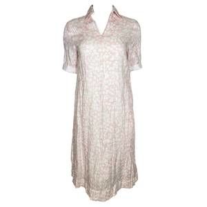 NEW HUBERT GASSER women's linen dress in pink vines